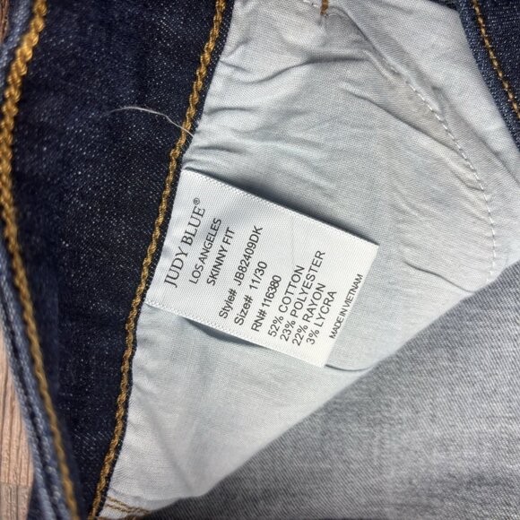 Judy Blue Skinny Fit Jeans Dark Wash JB82409DK Women’s Size 11/30 - Picture 6 of 11